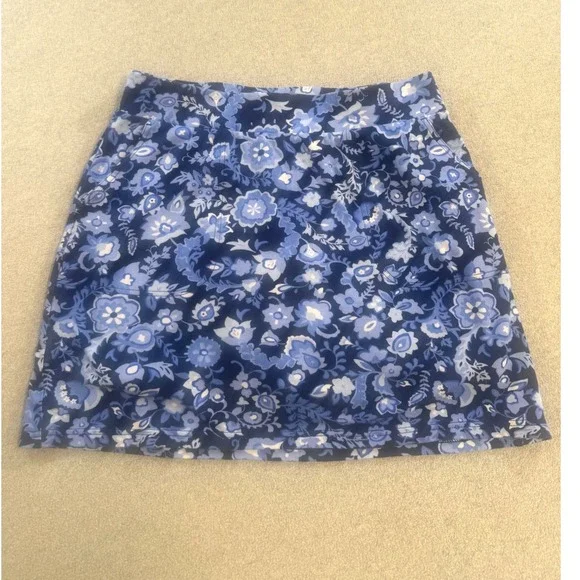 Croft & Barrow Floral Skort Womens Small Blue Botanical Stretch Active Mini - Picture 1 of 8